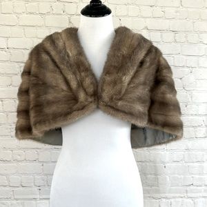Vintage Real Mink Fur Shrug Coat